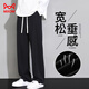 Catman pants men's spring and autumn straight wide-leg pants drapey trousers versatile sports pants comfortable men's pants loose casual pants men