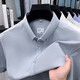 
LAORENTOU pure cotton short-sleeved shirt occupation 2025 summer casual solid color shirt men business formal wear half-sleeved top AN15260 white XL