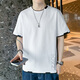 Specht [zweiteilig] Kurzärärmelte T-Shirt für Männer Sommer dünne Baumwoll-Trends, vielseitige halbe Ärmeln, Herren-T-Shirt Top 651 Weiß + 653 Schwarz 2xl