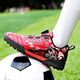 Chaussures de football pour enfants de taille brisée pour enfants Boys Tf Broken Spiks Men's Rotation Bouton Chaussures pour enfants Primaire et secondaire Étudiant Formation et Chaussures de mobilité 9896 Rouge 32