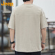 Jeep (Jeep) T-shirt à manches courtes pour les hommes en été lâche en vrac fraîche coton pur coton collier de collier
