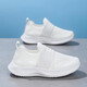 Chaussures en maille pour enfants Summer Breathable Hollow Single Net pour hommes et filles Chaussures de sport pour le printemps et l'automne Maisses de course pour enfants moyens pour les enfants Couverture 677 White [Single Net Hollow Summer Style] 34 [Longueur intérieure 22,0 cm]