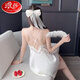 
LangSha (LangSha) light luxury sexy suspender lace ice ribbon chest pad pajamas women nightgown women 2025 new white [js9227] white chest pad L size 100-115Jin [Jin equals 0.5 kg]