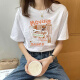 慧奴比白色宽松正肩竹节棉T恤女短袖2025夏季新款小个子半袖体恤上衣潮 6210白色 S 均码