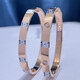 OeinOEIN 18k rose gold full diamond bracelet Love wide version four diamond gypsophila bracelet Au750 high-end jewelry