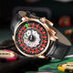 Pindu [play carte watch] jeu de jeux de jeu série de jeux de jeu masculin Roulette entièrement automatique mécanique montre lumineuse tendance masculine 6626 rose coquille de jeu de jeu de jeu noir ceinture noire