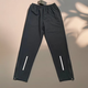 Sports quick-drying pants for men and women track and field jogging sports trousers loose zippered pants straight-leg burping foot training pants black 300 thin L