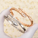 Oein18K rose gold snake bone spirit snake bracelet AU750 counter same style diamond snake head open snake shaped bracelet gift head and tail diamond gold