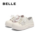Belle (Belle) Zapatos de tablero de dos puertas para mujeres 2025 Autumn New Bindo arco grueso con planta espesa zapatos casuales B2629cm5 Purple 37 (235 mm)