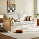 Lin's Home Wood Industry Natural Leinenstoff Sofa Wohnzimmer 2025 neue kleine Wohnung vollständig zerlegt und gewaschener Yunduo -Sofa BS675 Stoffcover Geschenkbox - beige -weiße für 1,85 m Sofa geeignet