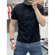 Airmiuu International First-Line Marque Trendy Brand Polo Polo Men's Summer NOUVEAU BASE BASE SABLAGE POLUDEMBLE TRENDY Moyen-Agence et Young Top [Wild] B9854 Symmét Immeth Pocket Pocket White 2xl