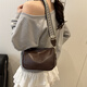 斜挎包女2025新款春夏bags真皮女包通勤包高级感精致单肩枕头包 咖色