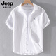 Jeep Spirit Jeep Herren linearer Revers Short Sleeve T-Shirt Lose Hemd Kragen Top Kleidung T-Shirt Linear T-Shirt Sommer