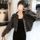 Hualin Fashion Pure Denim Jacket 2025 Autumn Trendy Cool Jacket Women's Clothing 655# Sling Knited S [sugerido 80-100Jin [Jin equivale a 0.5 kg]]