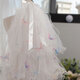 Jingli Jingda Veil Proposal Proposal Bridal Headwear Photo Confession Registration Puffing Veil Decoration White Veil Children's Veil Colorful Butterfly Veil Hair Comb
