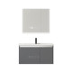 Jiumu Intelligenter Raum Aluminium Badezimmerschrank Badezimmer Keramik integriertes Badezimmer Badezimmer Badezimmerschrank Kombinierter Waschtisch Doppelte Hauptschrank 1047 Keramik Badezimmer + Bogenspiegelschrank (Schrank (