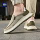 Hailan Home Hla Vatertags Geschenk Männerschuhe Sommer 2025 Neue alte Peking-Stoffschuhe Herren atmungsaktive Leinwandschuhe Herren-Ein-Pin-Schuhe Khaki 42