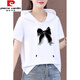 
Pierre cardin pure cotton hooded short-sleeved T-shirt for women [4313 people] 100 sweatshirt large size summer new Korean version loose 693 This year's popular light luxury brand L [100-110Jin [Jin equals 0.5 kg]]