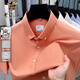 
LAORENTOU pure cotton short-sleeved shirt occupation 2025 summer casual solid color shirt men business formal wear half-sleeved top AN15260 white XL