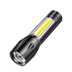 LED strong light flashlight zoom long-range ultra-high endurance outdoor multi-function searchlight outdoor emergency long-range strong light flashlight ABS material dual-purpose 300 mAh