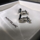 万宝龙（MONTBLANC）现货大班系列几何体男士配件法式衬衣袖扣 银色精钢几何体