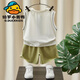 
Harrow Little Yellow Duck G.DUCKKIDS Boys Vest Set 2024 New Children's Fashionable T-shirt Baby Summer Sleeveless T-Piece Set T Trendy White TZ829 Vest Letter Set 90 cm
