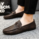 Lexi Beilu 2025 Doudou zapatos de cuero de moda para hombres zapatos de negocios casuales de cuero d826 marrón 39