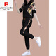 
Piercardan ice silk casual sports suit for women in summer 2025 new running suits to make them look slim and fashionable and stylish short-sleeved two-piece set (1389) Blue L (recommended 100-110Jin [Jin equals 0.5 kg])