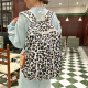 French, German and female schoolbags, high-looking leopard print backpack, chilang9737 black large size