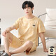 
Modal pure cotton pajamas men's 2025 summer new style teen short-sleeved shorts summer casual home clothing set Q13807 L
