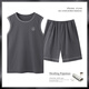 Yiduo pajamas pure cotton men's summer thin sleeveless simple five-point pants loose men's outer wear home clothing suit 13657 2XL [Suggested 140-160Jin [Jin equals 0.5 kg]]
