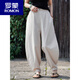 ROMON retro style linen pants men's loose harem pants meditation cotton and linen casual pants summer wide-leg lantern trousers numb color M 100-120Jin [Jin equals 0.5 kg]