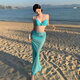
Ershan Ji Bikini Swimsuit Women's Summer Sexy Hot Spring Three-Point Backless Belly Covering Belly Slimming Beach Long Skirt on the Beach. Sky Blue Swimsuit (Waist Chain is Shooting Props) L ​​Recommended 110-125 Jin [Jin equals 0.5 kg]