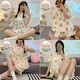 Pajamas à col en V HanrUi pour femmes avec des impressions en dentelle de pain de mammar