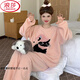Langsha Coral Velvet Pyjamas pour les femmes en hiver plus en velours épaissis en velours à demi-bords 2025 Nouveaux vêtements de célèbre Internet haut de gamme OM-4872-Puttender Rice Velvet Cover-Pink Hat Cat S [recommandé 80-100jin [Jin est égal à 0,5 kg]]]