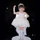 FANCYCHIC Girls Music Box Princess Dress Lolita Wedding Dress with Tail Birthday Dress Zhao Lusi Same Style Children's Dress Music Box White Suspender Dress + Trail + Crown 130