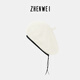 Zhenwei knitted hat black beret big head painter's hat women's summer breathable thin cloud hat men's octagonal hat a beige (leather edge) M (58-60c)