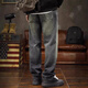 Chaotianshi hochwertige Retro-Jeans-Männer losen Frühling und Herbst Harem Hosen Herren Wash Elastic Langhose Retro Blue 34 [160-170jin [Jin entspricht 0,5 kg]]