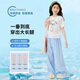 
Yoyo one (Yoyo one) girls suit summer thin children 2025 new fashionable girls big children summer short-sleeved wide-leg pants two-piece set [two-piece set] 19060 white + 15277 blue 150 150cm