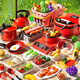 Chi Xing Children's House spielt Küche Cut-lei Toys Jungen und Mädchen simulierte Küchengeschirr 3 Baby 3-9 Jahre altes Koch- und Kochset [ausgewählte neue Haus spielen Küchengeschirr] [groß] 69-teiliges Set (simulierte Küchenware + Cheat-Lei + BBQ)