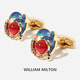 William Milton National Trend Hongyun Koi Koi Southern Red Ematel Cuffers Men's Men's Luxury National Style French Cuffe Links Youliu Carp Spring
