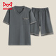 Catman Miiow Pyon Pyjamas Pajamas Men's Summer Breathable 2025 Nouveau short à manches courtes en V Large taille pour les vêtements de vêtements d'extérieur HD9928 L