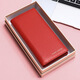 Anysmic Luxury High-End-Marke-Tasche Frauenbeutel Cowide Wallet Long Folding Wallet Wallet Ticket Clip Retro Clutch Rosa