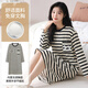 Dan Nanwei 2025 Nuevo estilo con algodón de imitación de algodón pull-up de algodón de algodón de manga larga para mujeres Spring y otoño Falda larga La ropa para el hogar se puede usar afuera 13077 L 165
