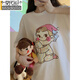 
Modal Internet celebrity Fengbu Erjia pajamas for women in spring and summer short-sleeved cotton thin three-piece set ins cartoon women's home clothes (three pieces) A9901 L (recommended 101-115Jin [Jin equals 0.5 kg])