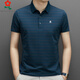 MONTAGUT men's mulberry silk short-sleeved T-shirt summer middle-aged daddy wear business casual striped polo shirt A829-green M 165 suitable for 100-115Jin [Jin equals 0.5 kg]