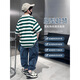 
McTicco boys summer suit new children's summer sports polo short-sleeved pants fashionable handsome big boy 9850 stripes + 5730 dark gray suit 170