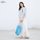 Eifli (eifini) Eifli color stripes contrasting color cool fashionable and versatile long-sleeved knitted blouse women's top 2025 summer new style blue S 105-115Jin [Jin equals 0.5 kg]