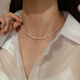 Xiangnan 999 sterling silver broken silver necklace as a high-end birthday gift for my wife 2025 new necklace niche female clavicle chain 999 silver broken silver necklace
