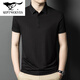 Siete Lobos Flaghship Oficial de mediana edad Camiseta transpirable para hombres Polo Camiseta informal de manga corta Color sólido Dad KL-13565 Blue oscuro M 48/170